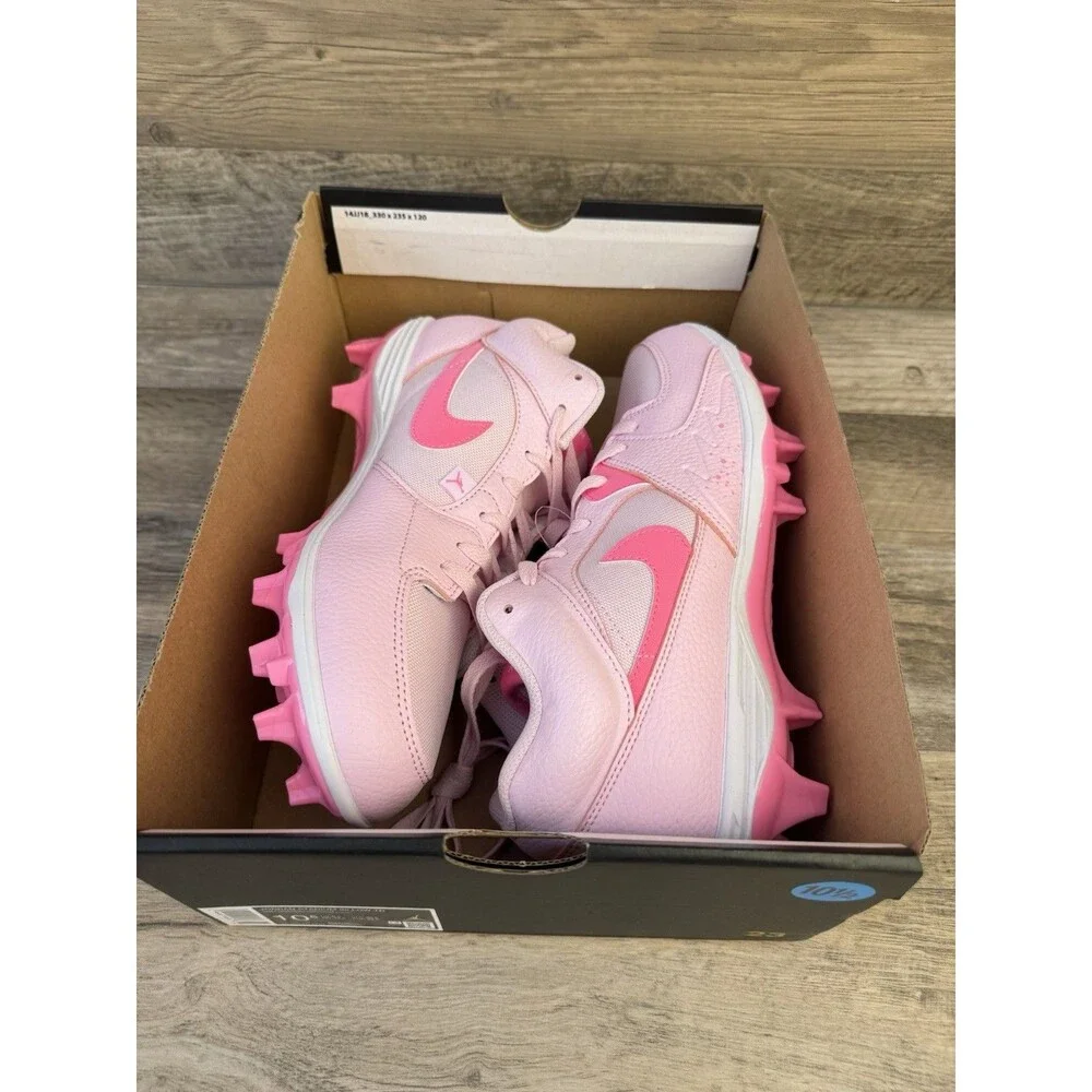 Jordan Stadium 90 Low TD Cleats Pink White Size 10.5